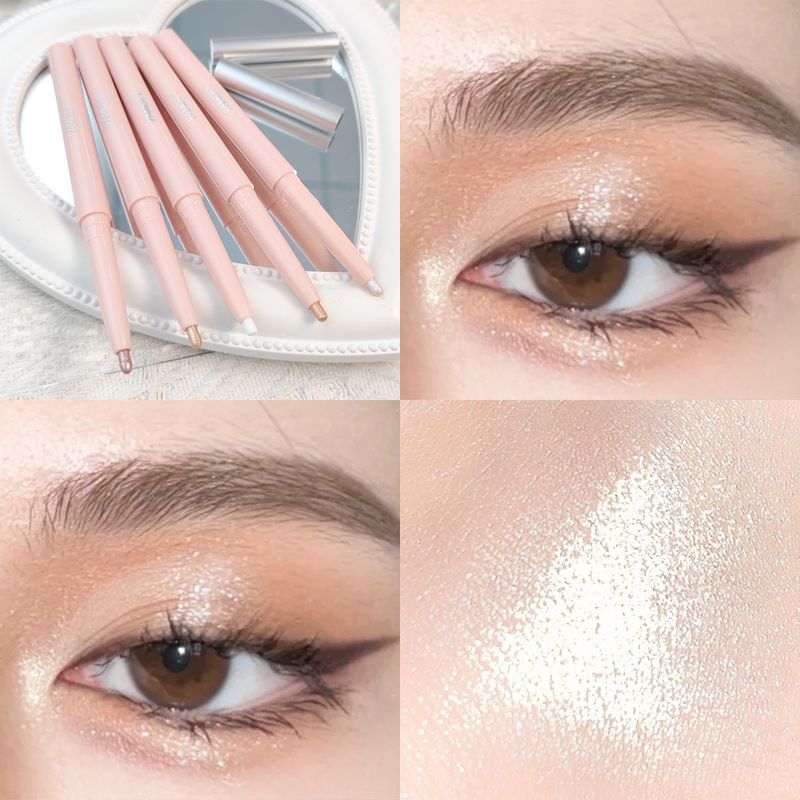 5-farbiger wasserfester Perl-Lidschatten-Stift, Eyeliner-Stift, langlebiger Diamant-Glitzer, fluoreszierender Stift, Gesichtskosmetik_voghion.com