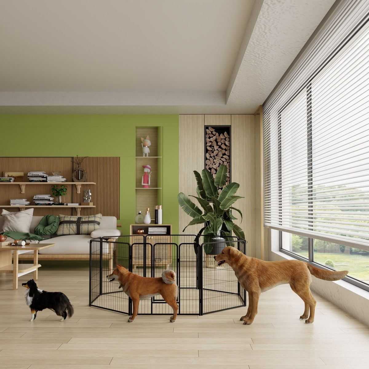 Dog Playpen, 40 Inch 8 Panels Puppy Playpen, Dog Exercise Pen For Large/Medium/Small Dogs, Foldable Dog Pen With Doors For RV, Camping, Yard_voghion.com