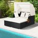 Patio Rattan Daybed With Retractable Canopy And Side Tables_voghion.com
