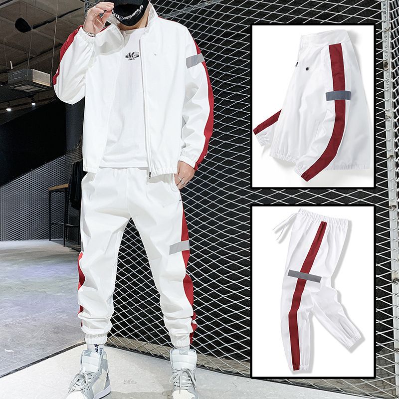 Brand Sportswear Suit Men's Autumn Casual Stand-up Collar Thin Jacket Jacket Windbreaker Loose Two-piece Set_voghion.com