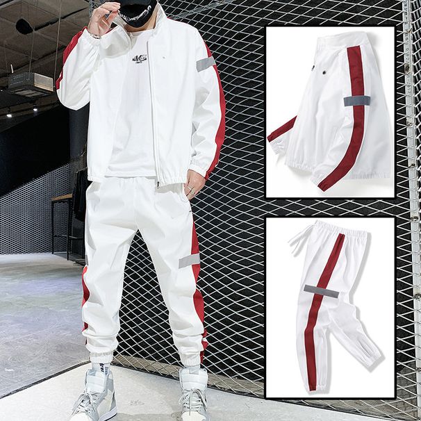 Brand Sportswear Suit Men's Autumn Casual Stand-up Collar Thin Jacket Jacket Windbreaker Loose Two-piece Set_voghion.com