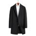 Men’s Wool Blend Overcoat – Slim Fit Long Trench Coat With Notched Lapel_voghion.com