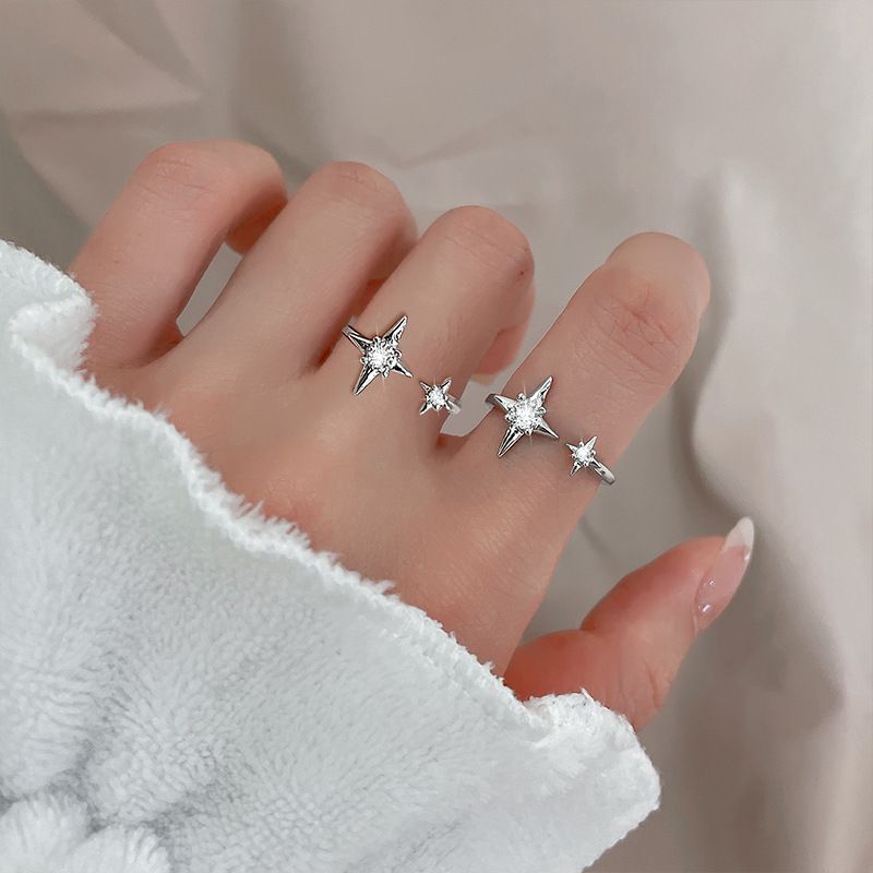 1 PC VENUS Stempel Sier Kleur Ster licht Ring Voor Vrouwen Meisje Zirkoon Jewerly Verjaardagscadeau Dropshipping Whol_voghion.com