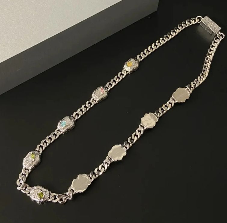 Meteorite Cuban Magnetic Cool Versatile Luxurious Necklace High-end Couple Style Fashion Sweatshirt Chain_voghion.com