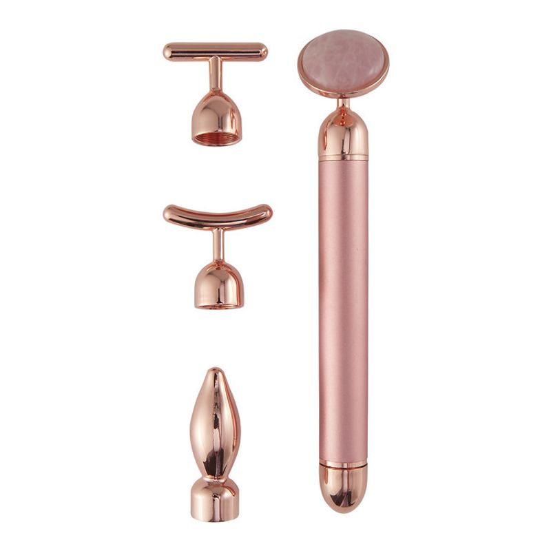 in 1 4 Vibrating Rose Quartz Roller Face Roller Eye Mas Jade Roller T/V Shaped Face Lifting Slimming Beaut_voghion.com