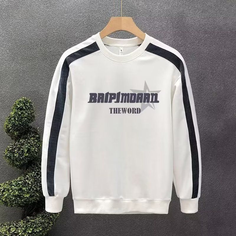 Herrenbekleidung Crewneck Sweat Herren Loose Design Sense Smiley Print Style Retro Instagram Style Modisches Markenoberteil für Frühling und Herbst_voghion.com