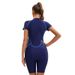 Women's Clothing Short Sleeved Zippered Boxer Swimsuit Female Sexy Three Quarter Pants Surfing Suit Tight Diving Suit Swimsuit_voghion.com