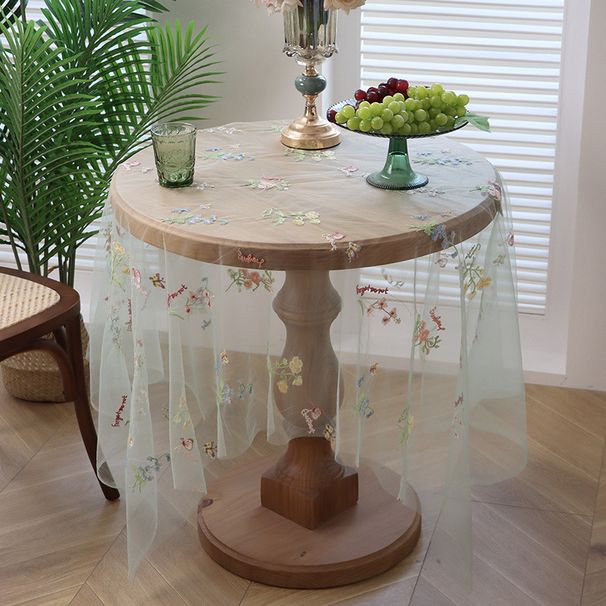 Geborduurd tafelkleed - Polyester bloemenkant tafelkleed met vlinders en bladeren, Boho Chic rechthoekig tafelkleed voor dineren, café, feest_voghion.com