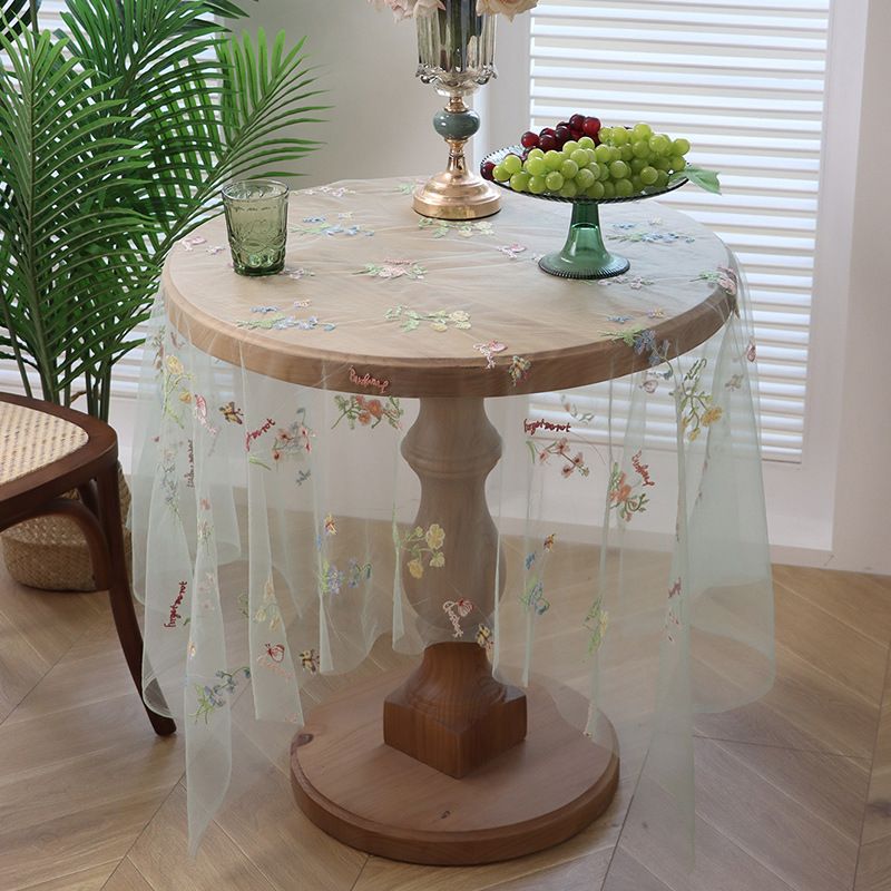 Embroidered Tablecloth – Polyester Floral Lace Table Cover With Butterflies & Leaves, Boho Chic Rectangular Tablecloth For Dining, Cafe, Party_voghion.com