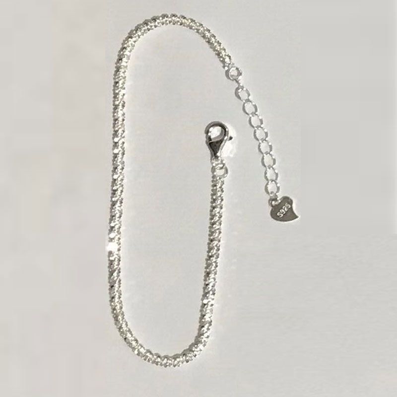 Collana con bracciale e cielo stellato in argento in stile coreano, gioielli geometrici scintillanti, cavigliera creativa alla moda_voghion.com