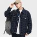 Men's Clothing Jacquard Denim Jacket Men's Loose Large Size Spring And Autumn New Style Pattern Jacket Plaid Workwear Top_voghion.com
