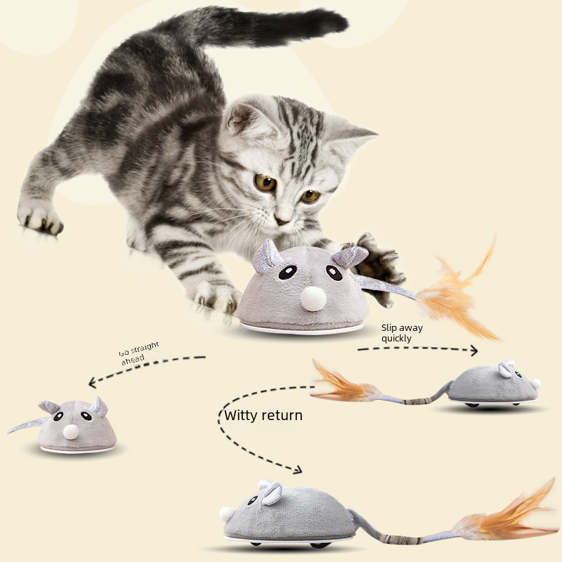 Electric Mouse Pet Toy Cat Toy Electric Interactive Self-Hi Cat Toy Smart Walking Cat Toy_voghion.com