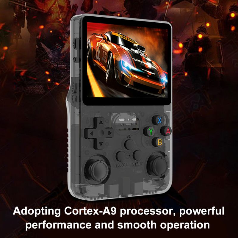 Console de jeu portable rétro R36S, système Linux, écran IPS de 3.5 pouces, Machine de jeu vidéo, 64/128 go, 10000 jeux + étui de transport rigide EVA_voghion.com