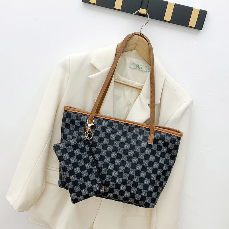 Damentaschen Neue Mode Lässig Schachbrettmuster Brieftasche Anhänger Umhängetasche_voghion.com