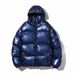 Men's Solid Color Shiny Cotton Coat Trend Reflective Loose Zipper Hooded Thickened Cotton Coat_voghion.com