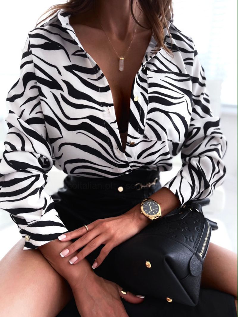 Chemise tendance multicolore pour femmes, tempérament urbain, tendance, chemise à simple boutonnage_voghion.com