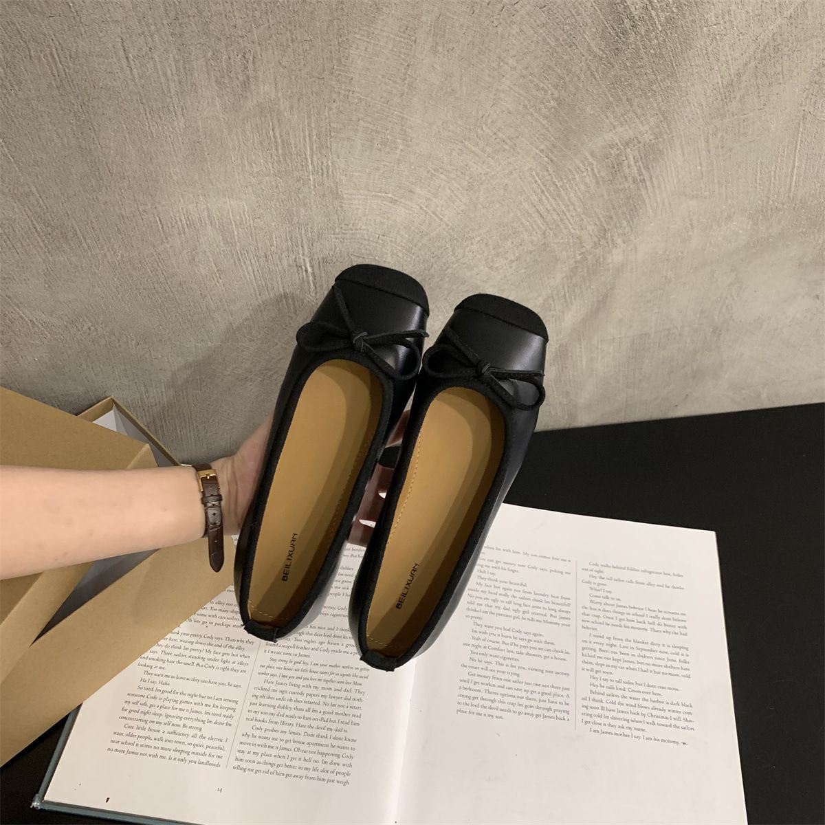 Damesmode retro zacht temperament fee een instapper zachte platte ondiepe mond enkele schoenen_voghion.com