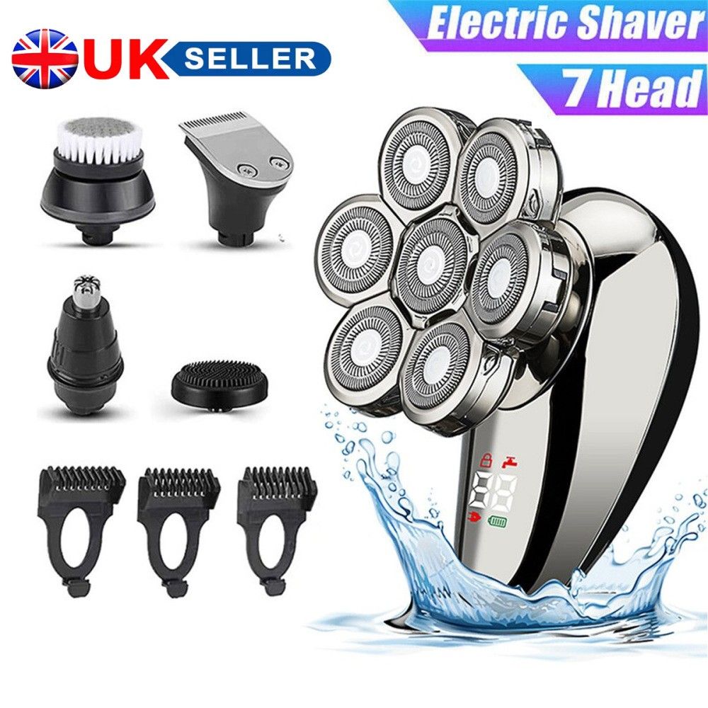 7D Elektrorasierer 7 Kopf Rasierer Glatze Bart Haar Schädel Trimmer Bart Entferner Männer_voghion.com