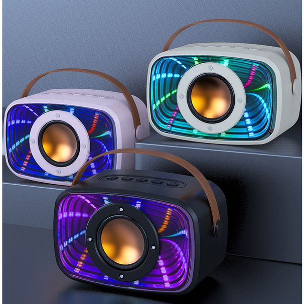 New W20 Abyssal Mirror Bluetooth Creative Suspended Feeling with Light Home Outdoor Portable Gift Speaker_voghion.com