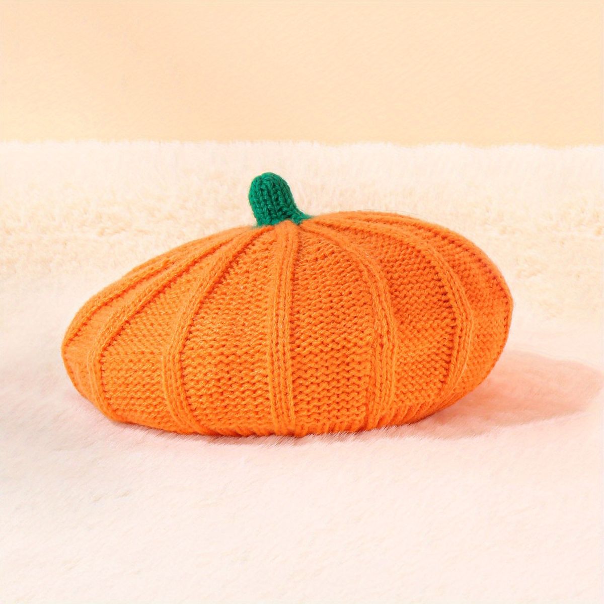 1 szt. Unisex Pomarańczowy Halloween Dynia Beret Czapka Na Jesień Zima Cieplej Szydełkowy Narciarski_voghion.com