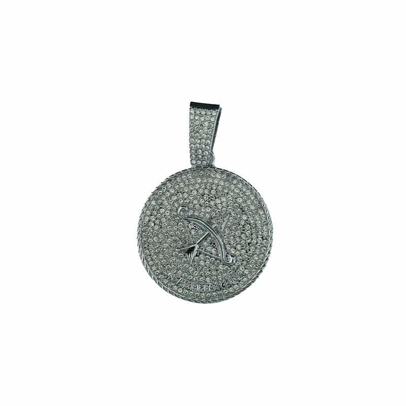 New Sagittarius Full Diamond Circular Constellation Pendant Symbolizes Freedom, Optimism, Enthusiasm, And_voghion.com