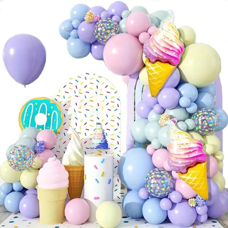 Home & Garden Ice Cream Macaron Balloon Balloon Set Summer Party Wedding Decoration Birthday Scene Layout_voghion.com