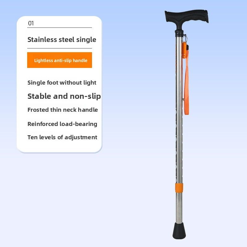 Canne de marche télescopique multifonctionnelle à quatre pattes en alliage d'aluminium Lefu pour personnes âgées, avec canne légère et antidérapante_voghion.com