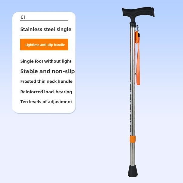 Canne de marche télescopique multifonctionnelle à quatre pattes en alliage d'aluminium Lefu pour personnes âgées, avec canne légère et antidérapante_voghion.com
