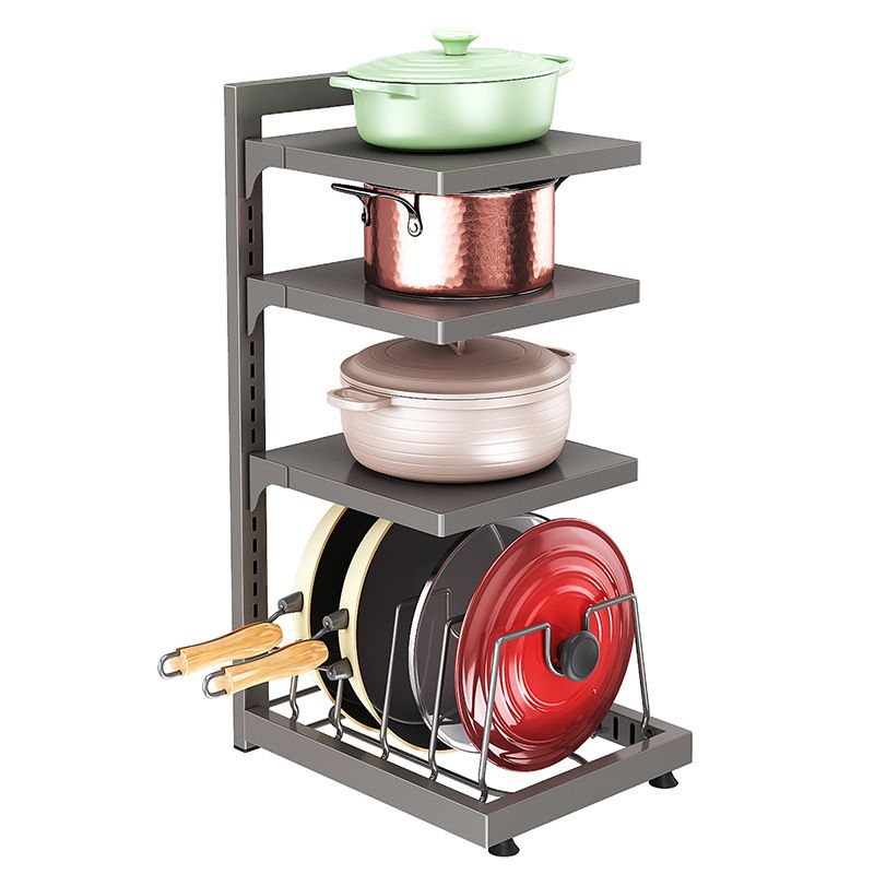 Under sink pot storage rack cabinet countertop layered preparation pot cover rack adjustable home multi layer kitchen pot rack_voghion.com