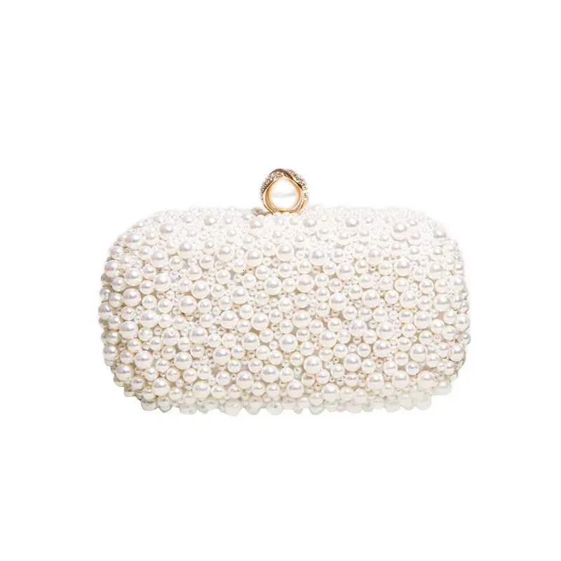 Womens Pearl Clutch Bag Crystal Evening Wedding With Chain Handbag Party Wallet 250314l_voghion.com