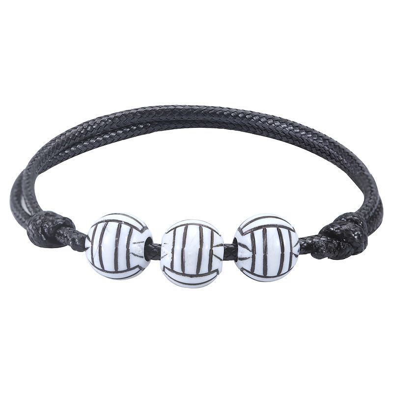 Basketball Baseball Bracelet Wax Woven Softball Tennis Football Bracelet Sports Jewelry_voghion.com