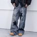Retro-Jeans mit weitem Bein für Herren – Hip-Hop-Streetwear-Jeanshose mit Patchwork-Design (Unisex-Oversize-Vintage-Hose)_voghion.com