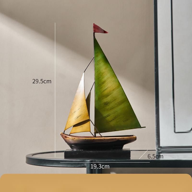 Minimalist Design Resin Smooth Sailing Sailboat Ornament Rack Living Room Decoration Wine Cabinet Decor_voghion.com
