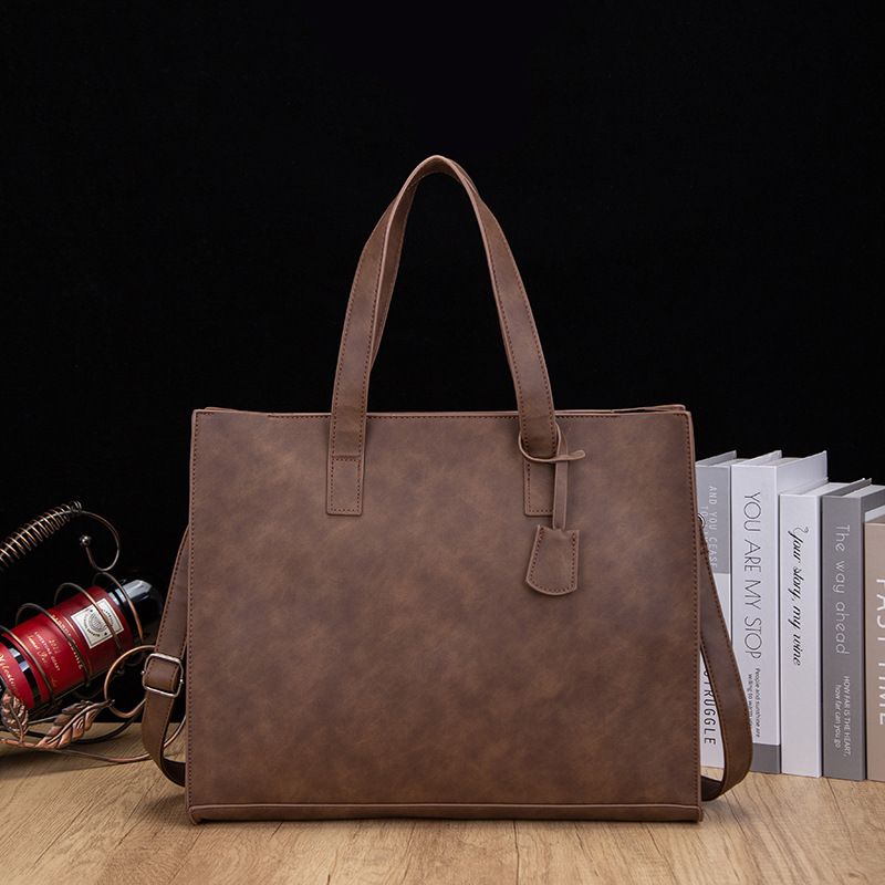 Korean Style Horizontal Fashion PU Leather Trendy Crossbody Handbag Men's Shoulder · Vintage Tote Bag_voghion.com