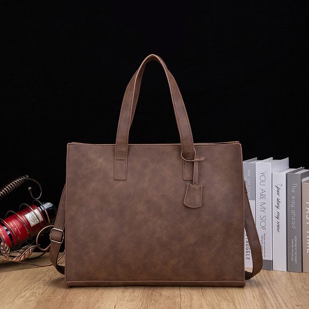 Korean Style Horizontal Fashion PU Leather Trendy Crossbody Handbag Men's Shoulder · Vintage Tote Bag_voghion.com