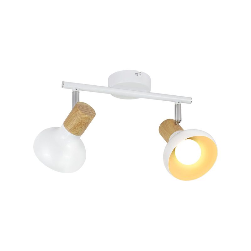 Deckenstrahler Weiß Deckenleuchte Vintage - E14 Deckenlampe 2 Flammig Innen Strahler Industrial Eisen Lampenschirm Für Schlafzimmer Flur Wohnzimmer_voghion.com