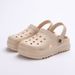 Unisex Shoes Thick Soled Hole Shoes Comfortable Wear Closed Toe Drag Heel Sandals With Shit Like Feel_voghion.com