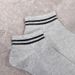 2025d Mesh Boat Cotton Women's Socks Unisex Solid Color Black White Gray Two Stripes Men_voghion.com