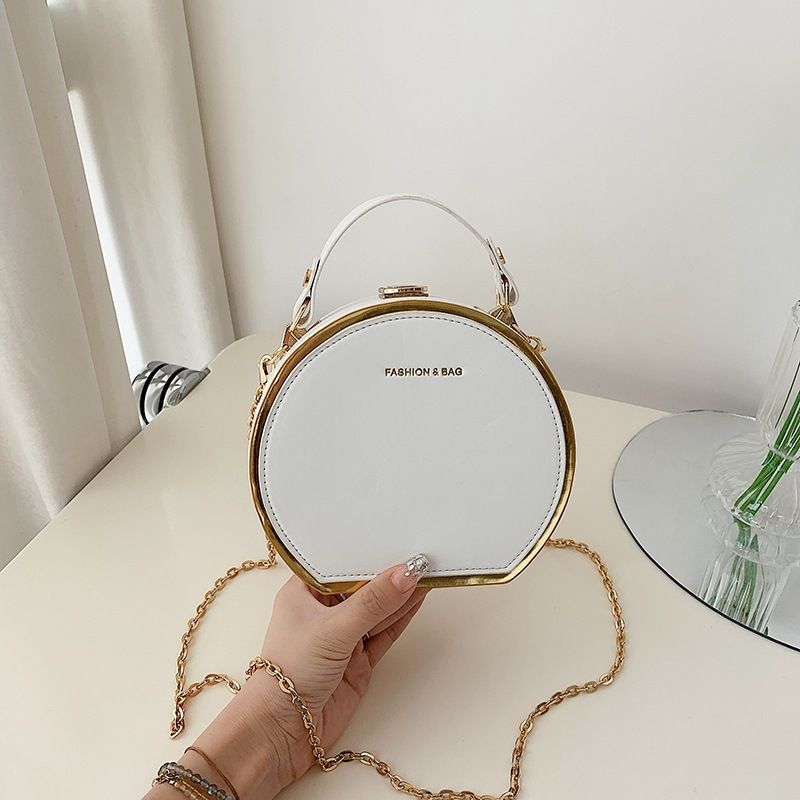 Geantă mică pentru femei, nouă geantă de umăr cu lanț, la modă de vară, geantă de damă texturată, geantă crossbody rotundă mică, en-gros_voghion.com