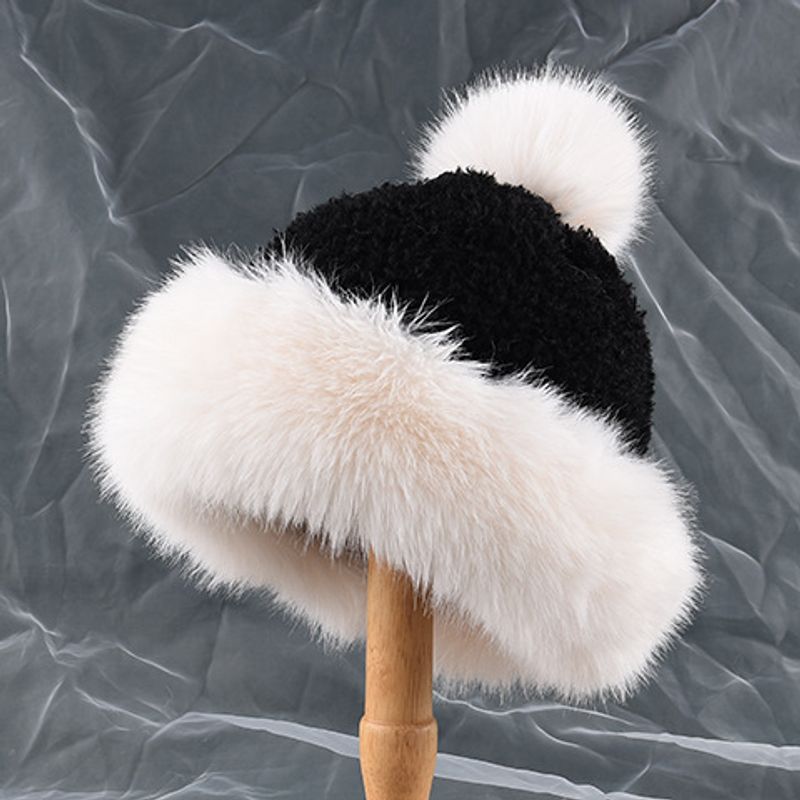 Winter Thick Ear Protector Princess Ball   Fur Plush Cone Hat Warm, Sweet and Cute Knitted Headcap_voghion.com