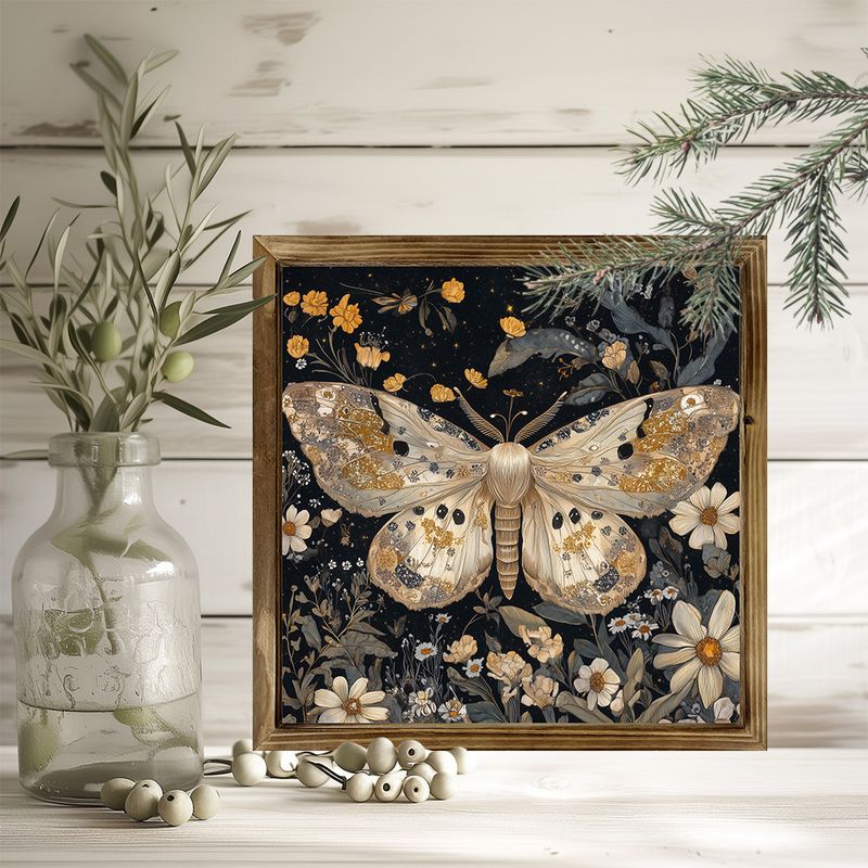 20x20 cm koka kaprīza kodes sienas dekors - kvadrātveida rāmis, retro stils, lauku mājas dekors, ideāla dāvana, Ziemassvētku tēma_voghion.com