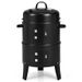 3-in-1 Charcoal BBQ Grill Cambo with Built-in Thermometer_voghion.com