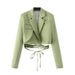 2025s 2025 Summer Style Women's Short Drawstring Suit Coat_voghion.com