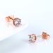 Boucles d'oreilles unisexes simples en cuivre incrusté de zircon plaqué or rose_voghion.com