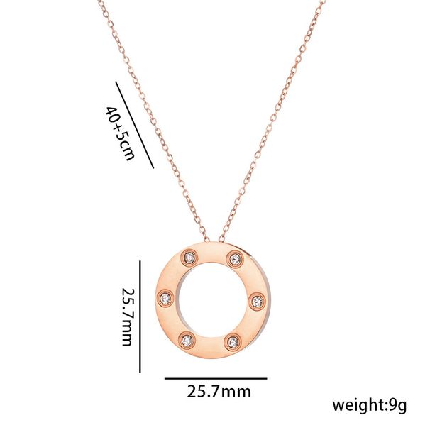 High Version Of Light Luxury Titanium Steel Round Zircon Necklace Female Niche Does Not Fade Atmospheric Sweater Chain Temperament Clavicle Chain_voghion.com