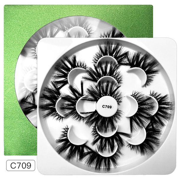 False Eyelashes Natural 3D Three Dimensional Multi Layer Thick Curled False Eyelashes 7 Pairs Of Simulation Long Eyelashes_voghion.com