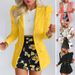 Blazer a maniche lunghe da donna con fiori streetwear_voghion.com