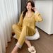 Pajamas Women's Thin Ice Silk Long Sleeve Two-piece Set Satin Chiffon Loungewear_voghion.com