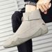 Large Size Men's Martin Boots Autumn Side Zipper High Top Men's Shoes Outdoor Casual Hand Sewn Leather Boots_voghion.com