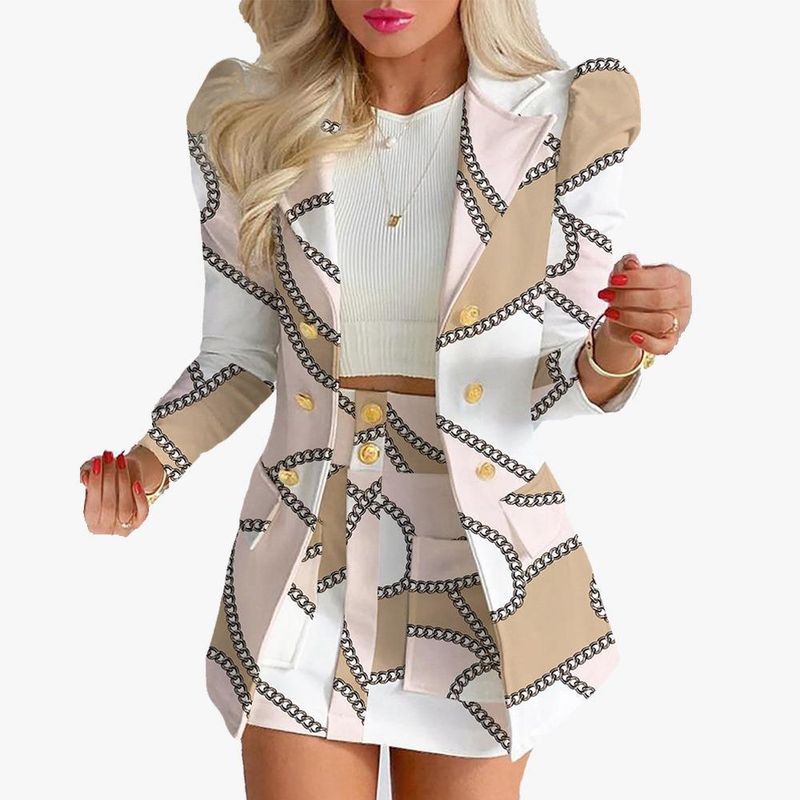 Set di due pezzi da donna con gonna sottile e temperamento, nuovo abito alla moda stampato_voghion.com
